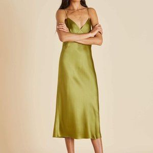 Olivia Von Halle Sage Green Issa Silk Dress- NEW